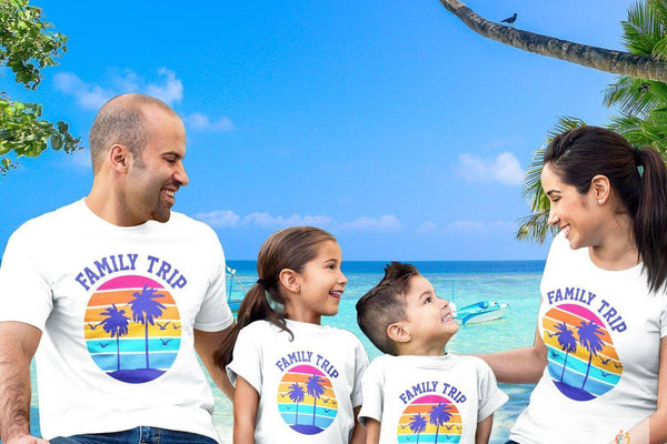 What are some outfit ideas for a beach-themed family photoshoot?