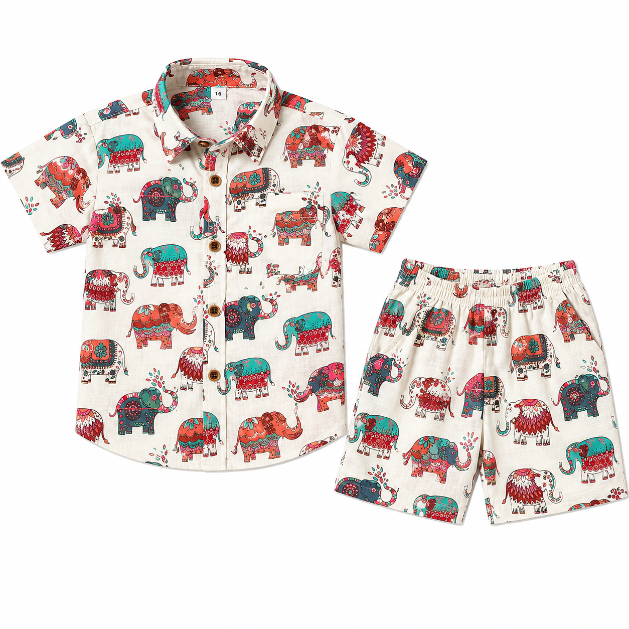 Jaipur Festival Elephant 100% Cotton Kids Co-ord Set