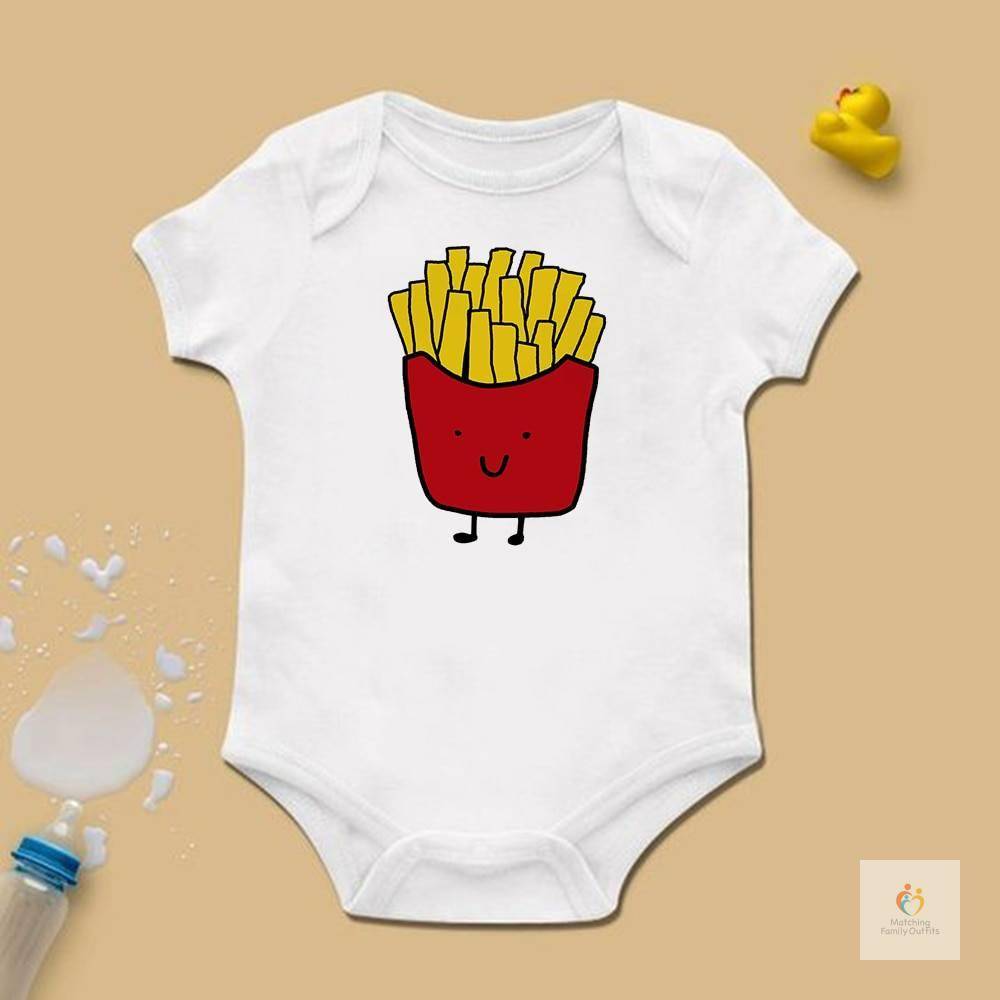 Hamburger French Fries Mom & Baby T-shirts
