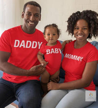 Daddy Mommy Baby Red
