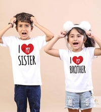 I Love My Sister/ Brother Kids Matching T-shirts