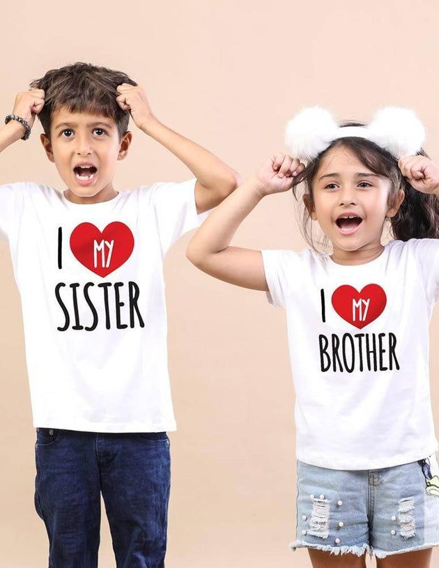 I Love My Sister/ Brother Kids Matching T-shirts