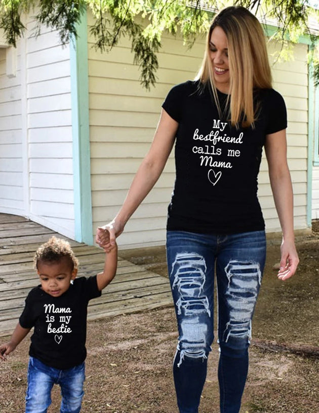 Mama Is My Bestie Matching Tshirts Mommy Me Tee Mom Life Kid Life Mamas Mini Matching