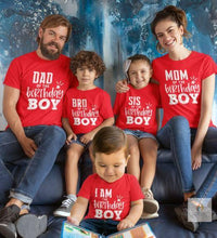 Birthday boy family red