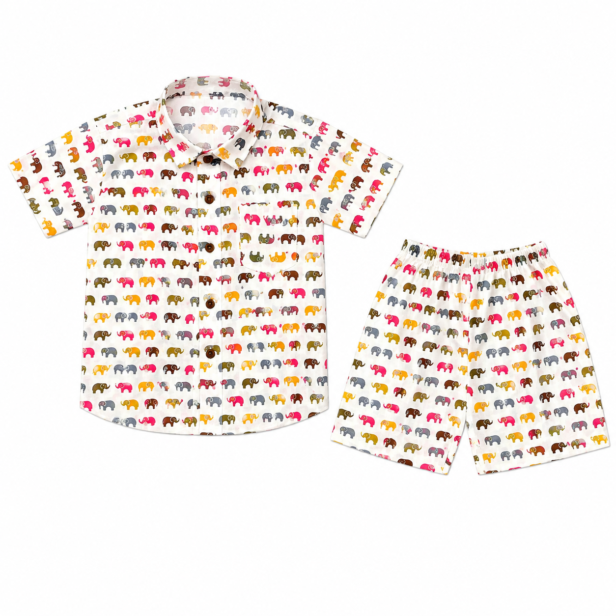 Colourful Elephant 100% Cotton Kids Co-ord Set