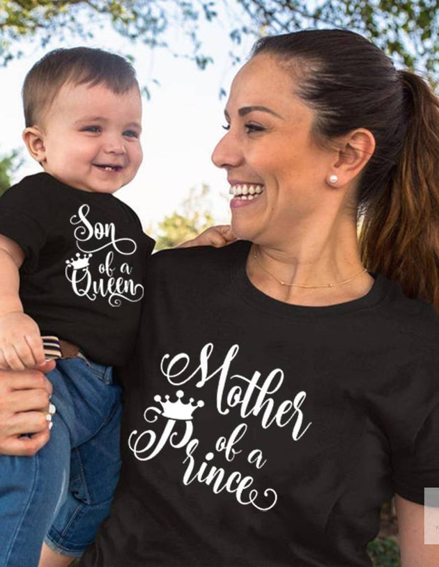 Son of Queen Mother of A Prince Mommy and Son Shirts Mommy and Kid Baby Boy Matching Tshirts Summer Matching Family TShi 1