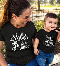 Son of Queen Mother of A Prince Mommy and Son Shirts Mommy and Kid Baby Boy Matching Tshirts Summer Matching Family TShi