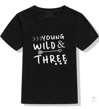 Young Wild and Three Toddler Tshirt 3rd Birthday Shirt Girl Boy Casual Shirt Tops Fashion Style Streetwear Children Gift 8