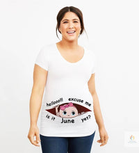 Excuse Me Is It January Yet 12 Monthes Summer Maternity Pregnancy T Shirt Women Tee Letter Print Pregnant Clothes Funny 1 5