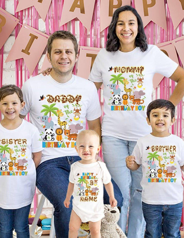 Jungle Theme Birthday Party Family T-shirts