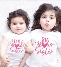Sibling Sister Matching T shirts Big Sister Little Sister Matching Shirts Kids Tops Baby Bodysuits Pregnancy Announcemen