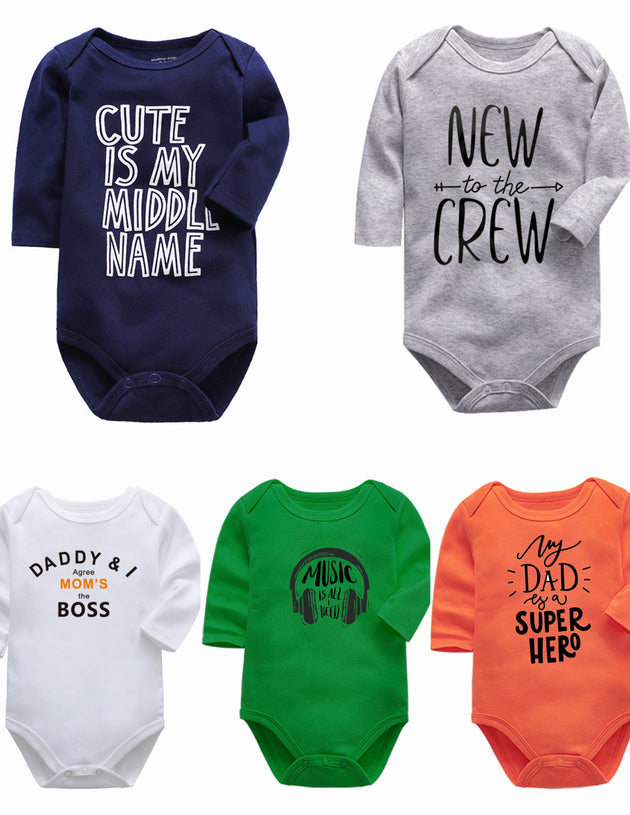 5 Pieces Unisex Baby Bodysuits