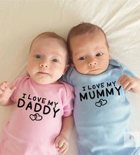 I Love My Daddy Mummy Twins Bodysuits