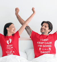 keep calm mom dad Red