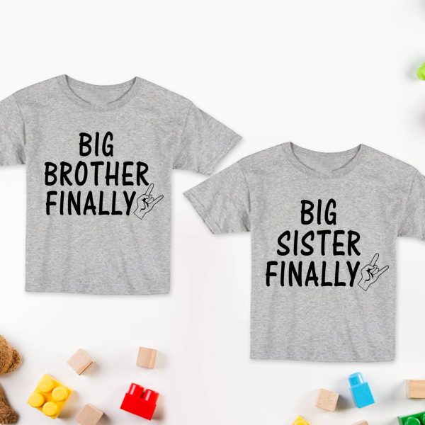 Big Brother - Big Sister Finally Kids T-shirts