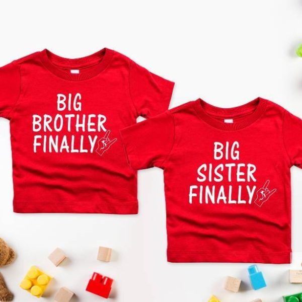 Big Brother - Big Sister Finally Kids T-shirts