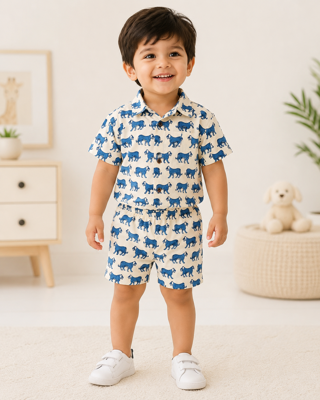 Indigo Tiger 100% Cotton Kids Co-ord Set