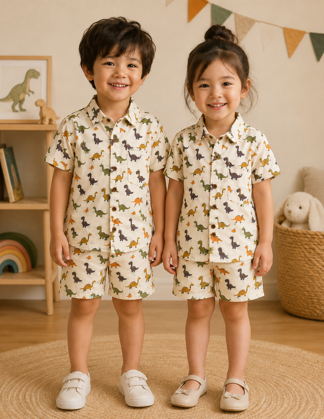 Dino Adventure 100% Cotton Kids Co-ord Set