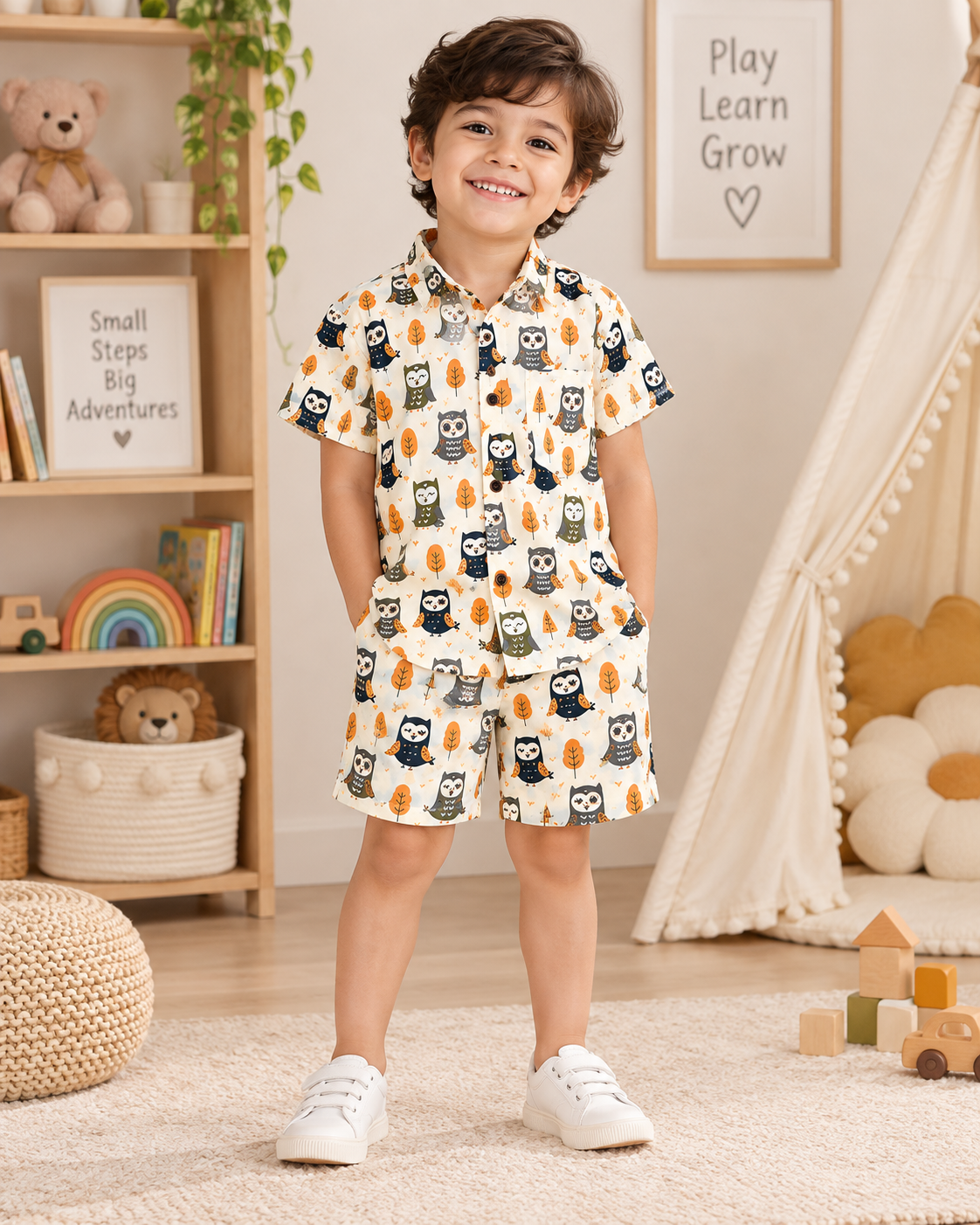 Woodland Owl 100% Cotton Kids Co-ord Set