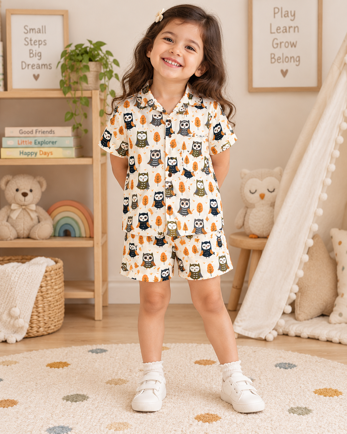 Woodland Owl 100% Cotton Kids Co-ord Set