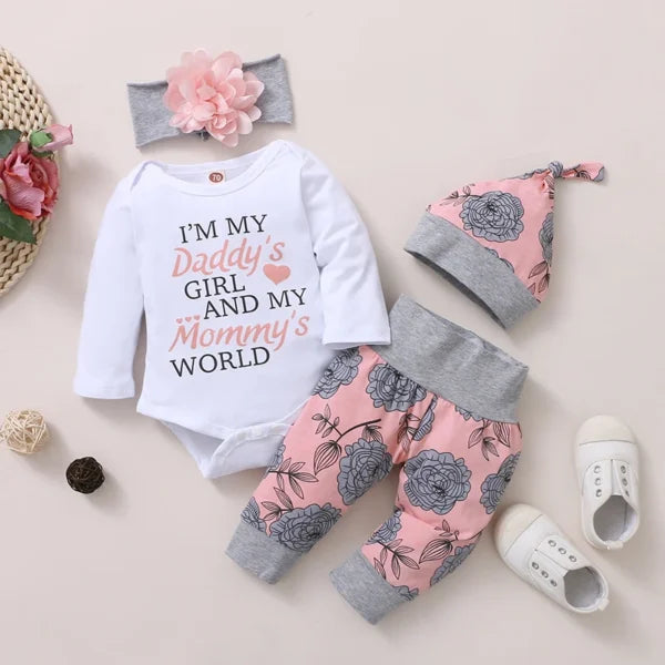 Daddy’s Girl and Mommy’s World -4 Piece Set