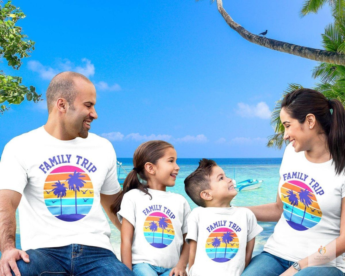 Family Beach Holiday Vivid T-Shirts