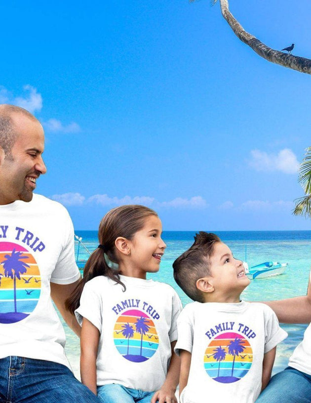 Family Beach Holiday Vivid T-Shirts
