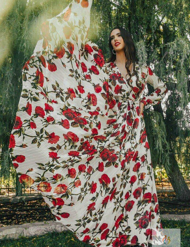 Floral Long sleeves Mother and Daughter Dress