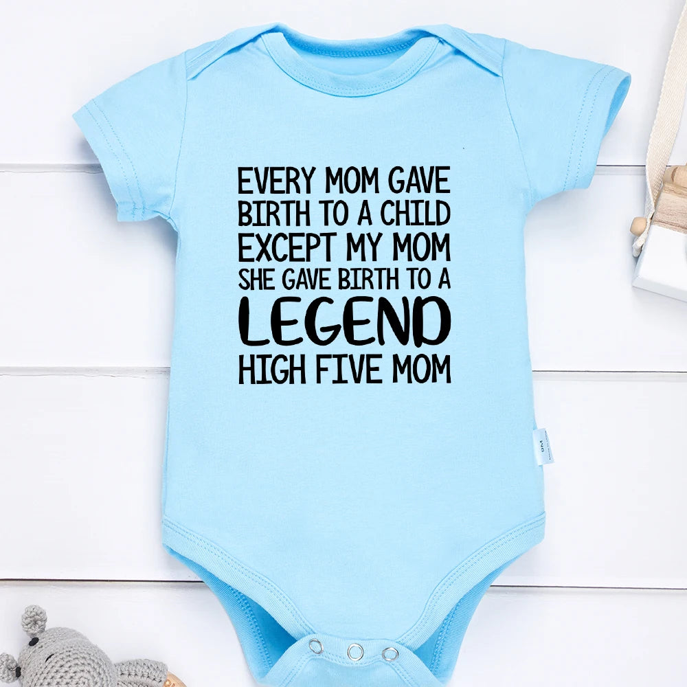 Infant Oneses Summer Casual Cozy Breathable Baby Boys and Girls Clothes Blue Refreshing Short Sleeve Crew Neck Bodysuit Newborn