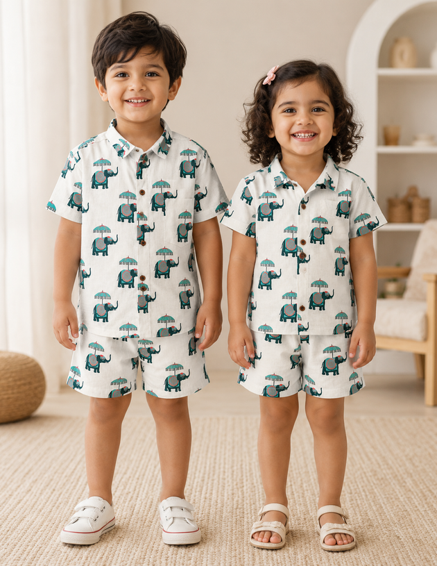 Jaipur Elephant 100% Cotton Kids Co-ord Set