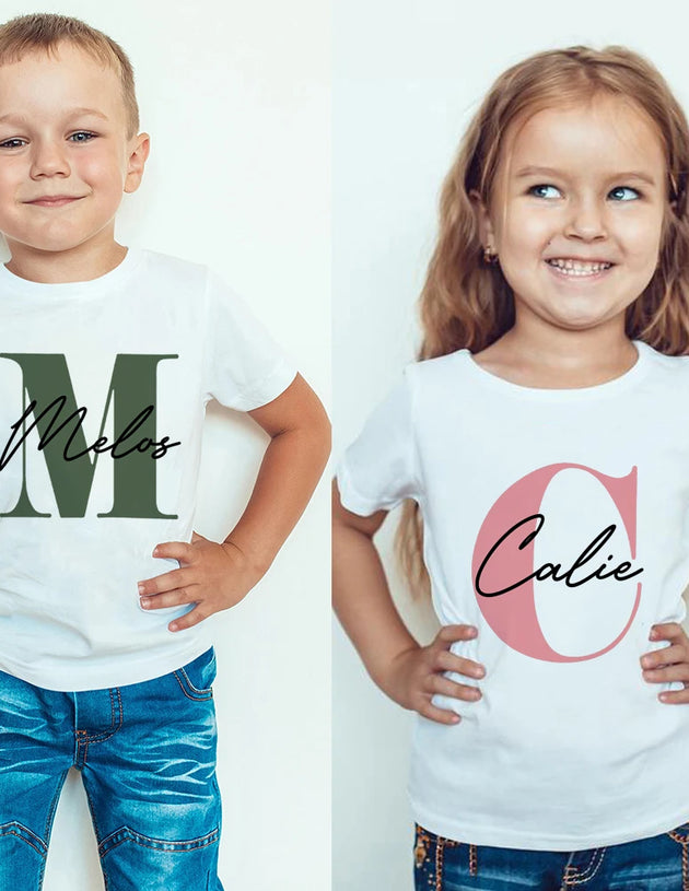 Personalized Kids T-Shirt with Name and Initial