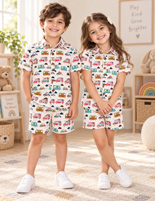 Little Wheels 100% Cotton Kids Co-ord Set