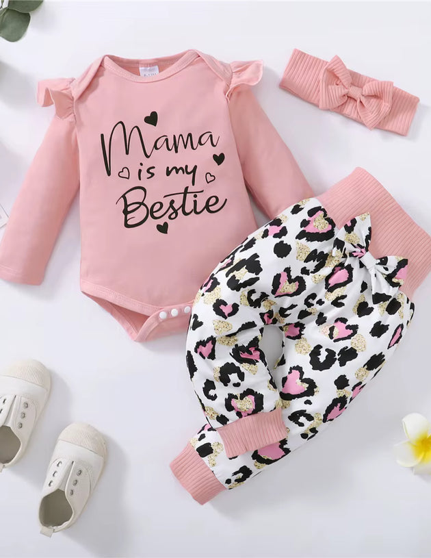 Mama's Bestie 3‑Piece Baby Outfit Set