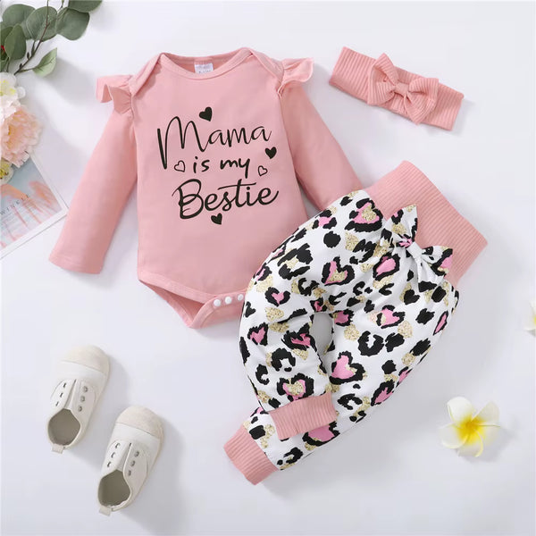 Mama's Bestie 3‑Piece Baby Outfit Set