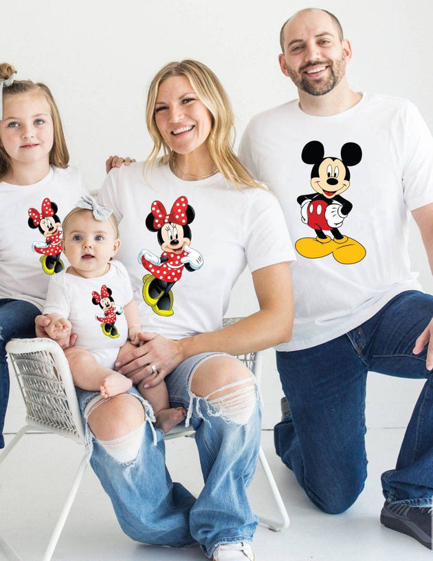 Mickey Mouse and Minnie Mouse T-shirts for Family