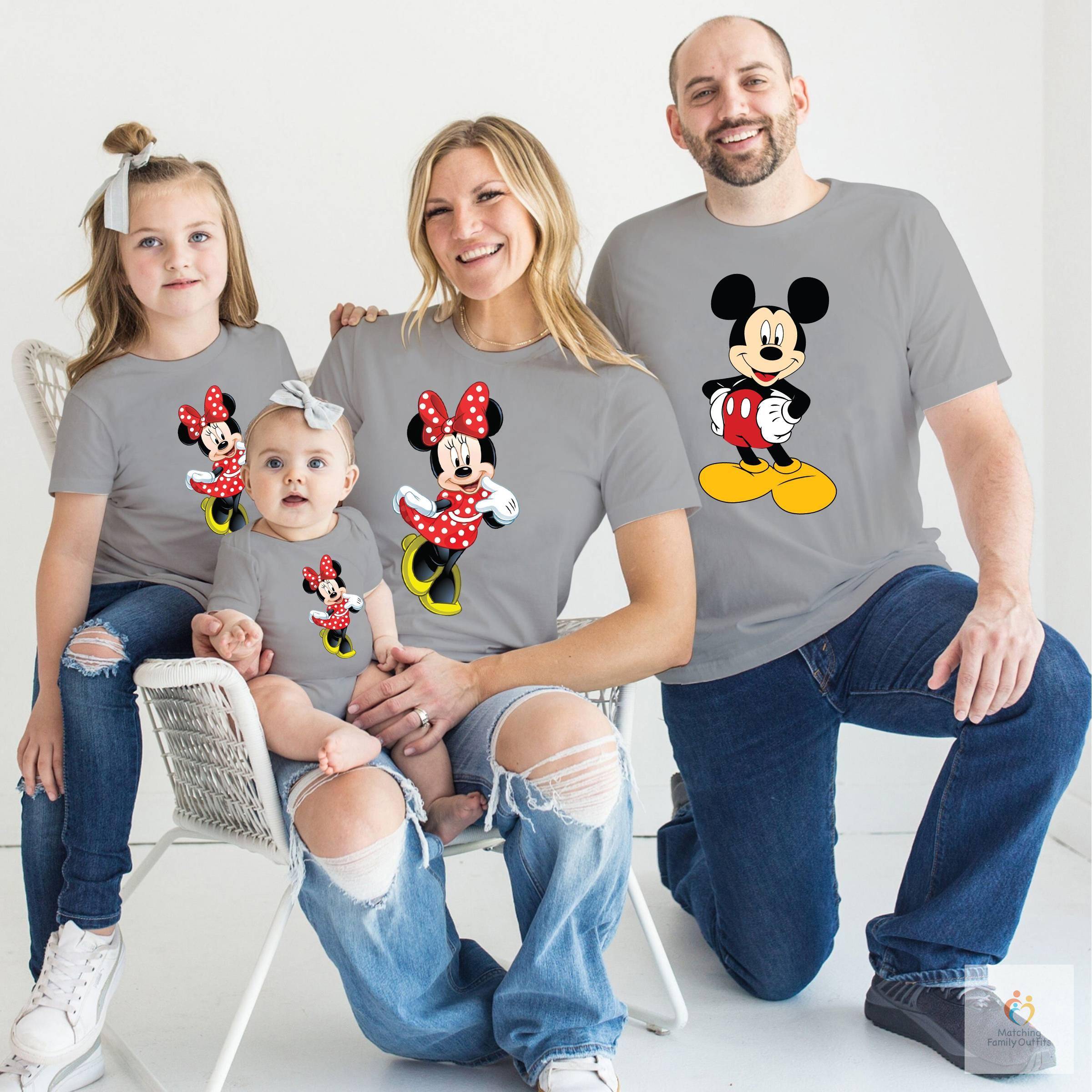 Mickey Mouse and Minnie Mouse T-shirts for Family