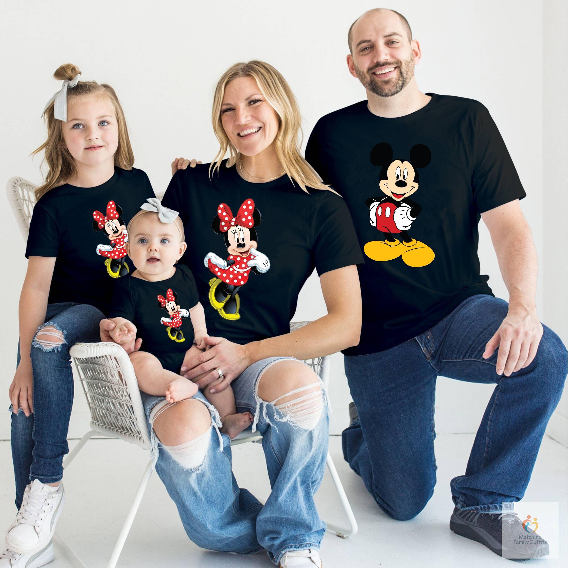 Mickey Mouse and Minnie Mouse T-shirts for Family