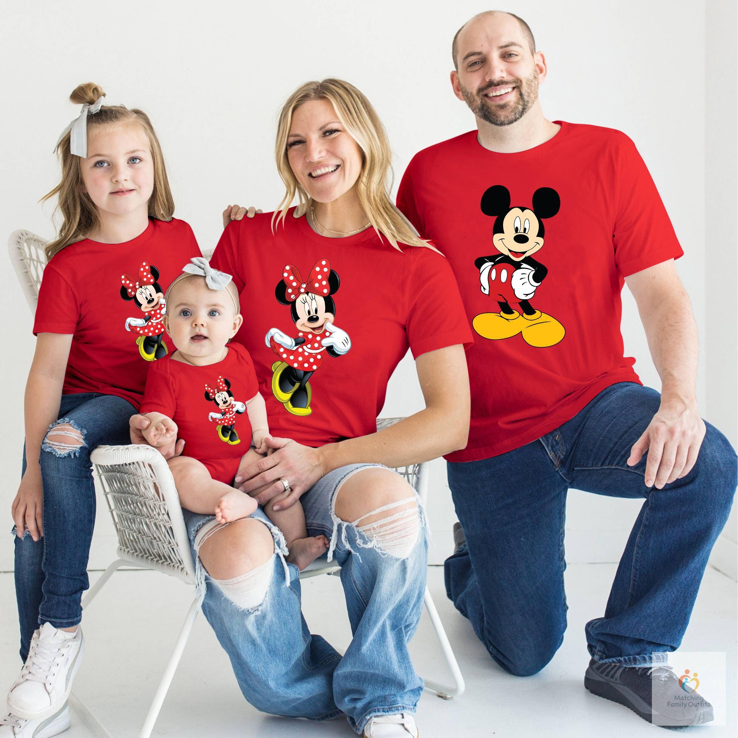 Mickey Mouse and Minnie Mouse T-shirts for Family