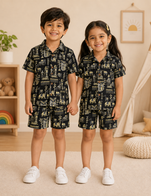 Midnight Safari 100% Cotton Kids Co-ord Set