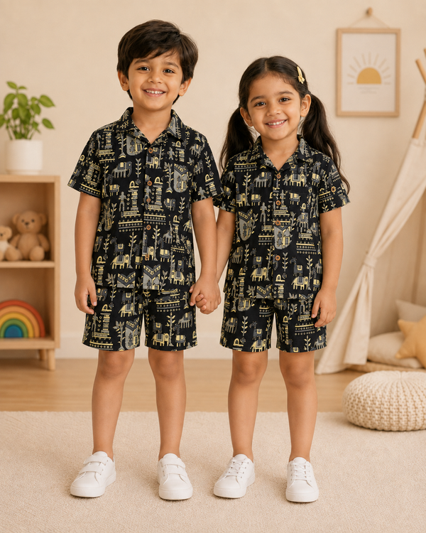 Midnight Safari 100% Cotton Kids Co-ord Set