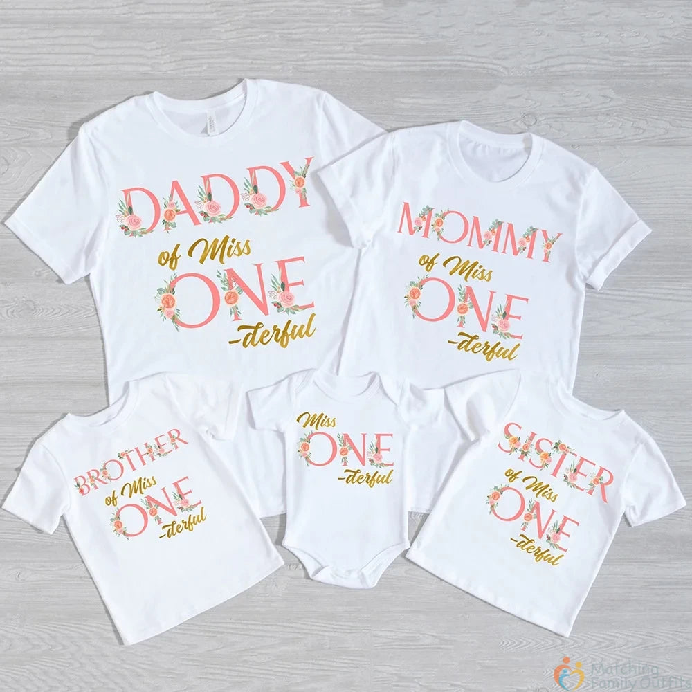 Miss ONE-derful Birthday Family Shirts