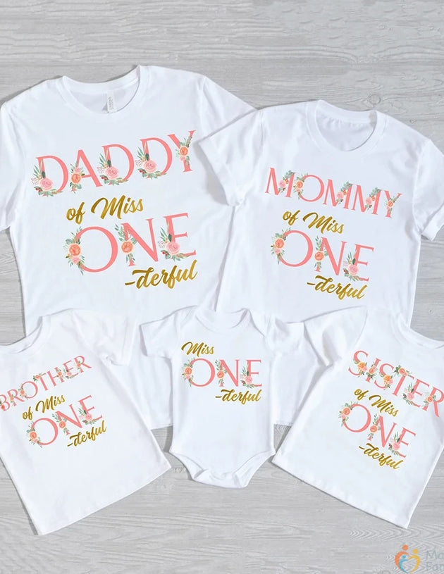 Miss ONE-derful Birthday Family Shirts