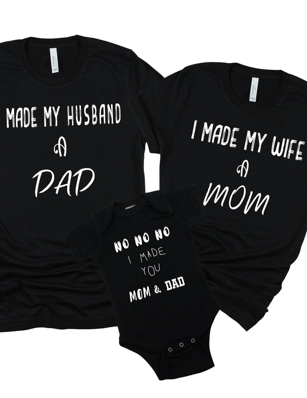 Mom and Dad Pregnancy Announcement T-shirts