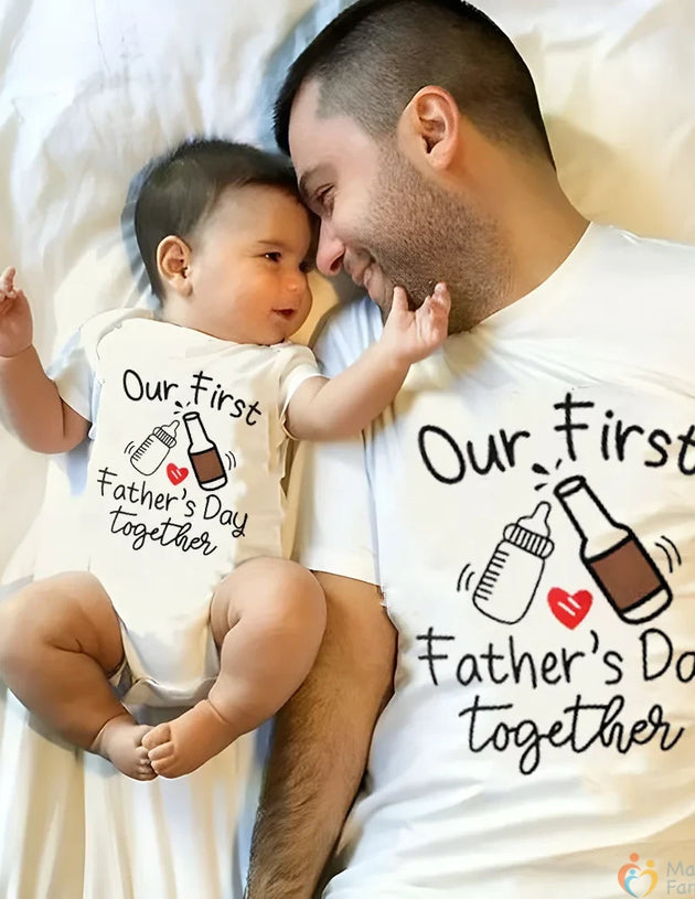 Our First Father's Day Together Father's Day Matching T-shirts