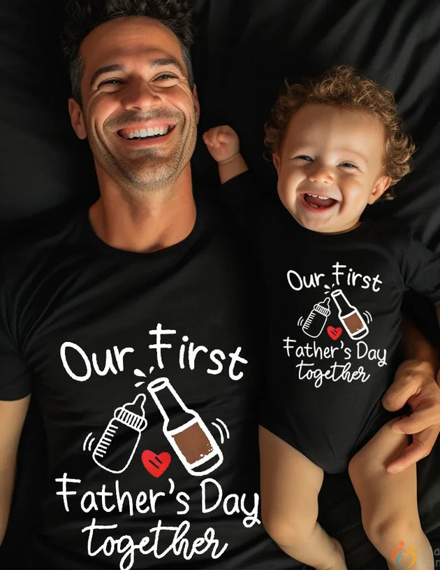 Our First Father's Day Together Father's Day Matching T-shirts