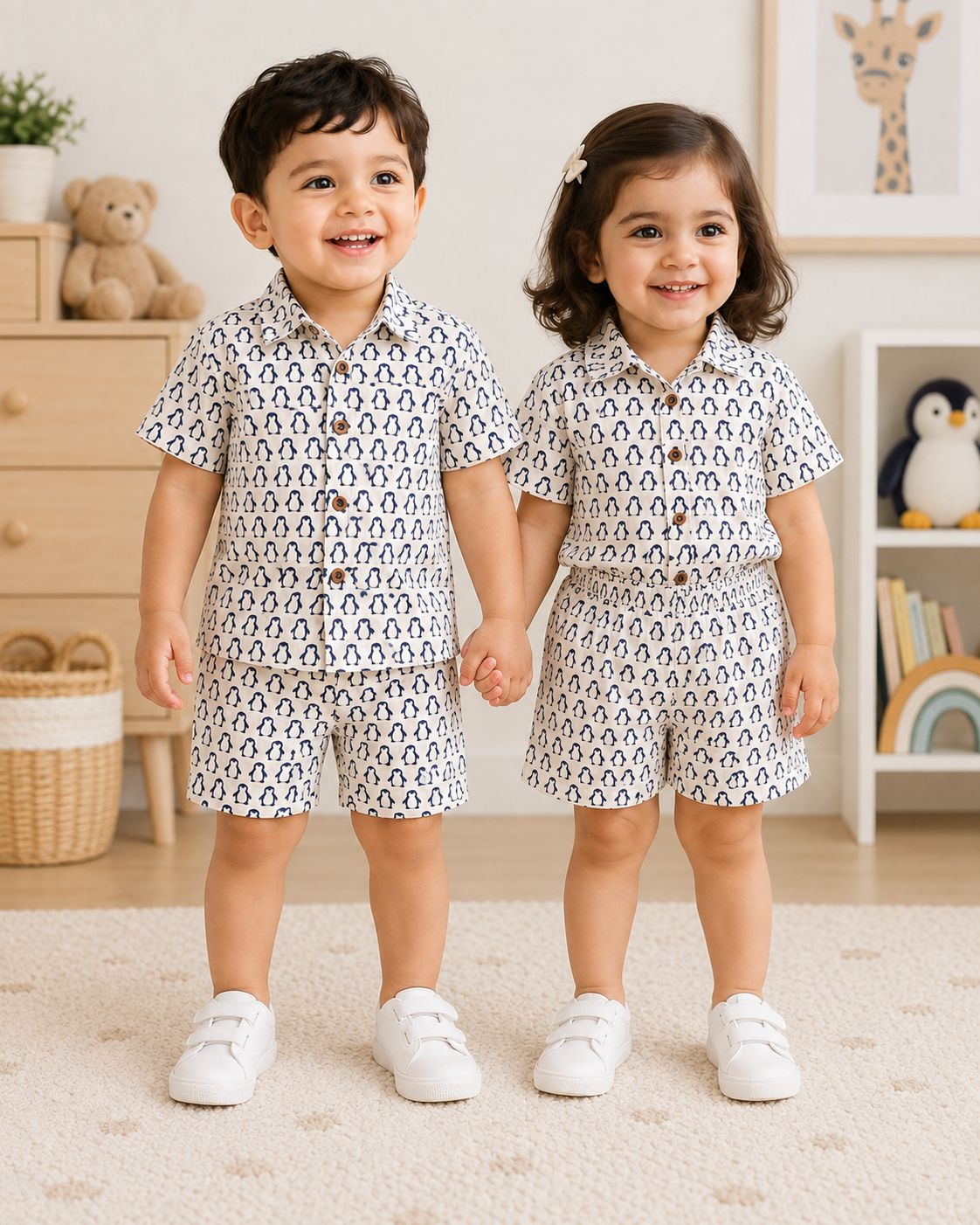 Penguin Parade 100% Cotton Kids Co-ord Set