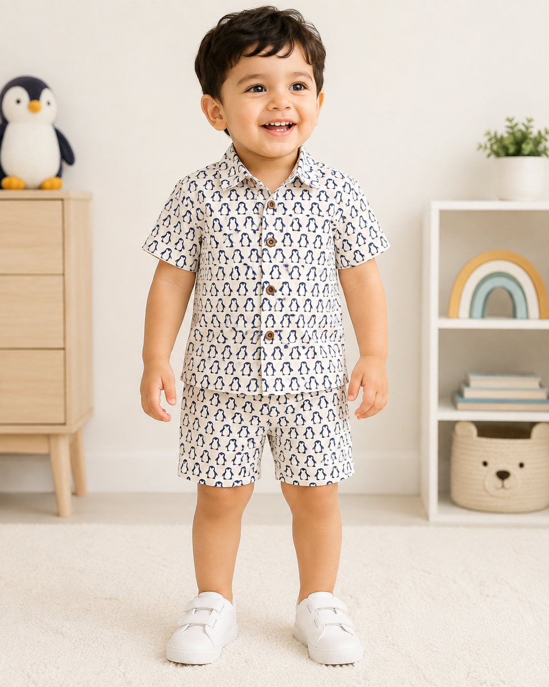 Penguin Parade 100% Cotton Kids Co-ord Set