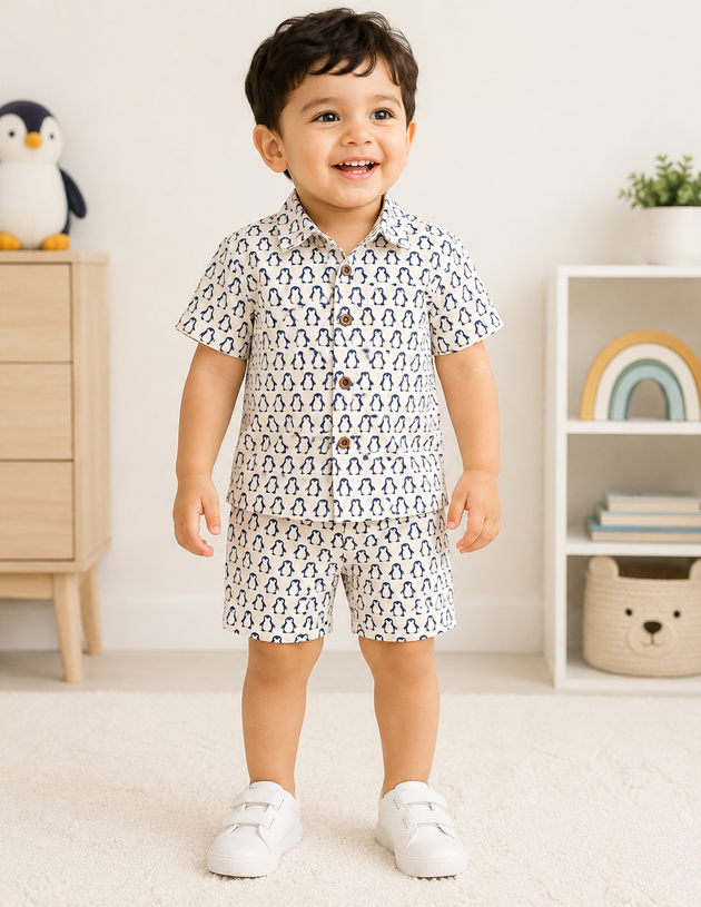 Penguin Parade 100% Cotton Kids Co-ord Set