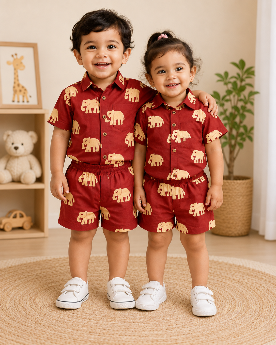 Ruby Elephant 100% Cotton Kids Co-ord Set