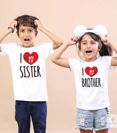 I Love My Sister/ Brother Kids Matching T-shirts